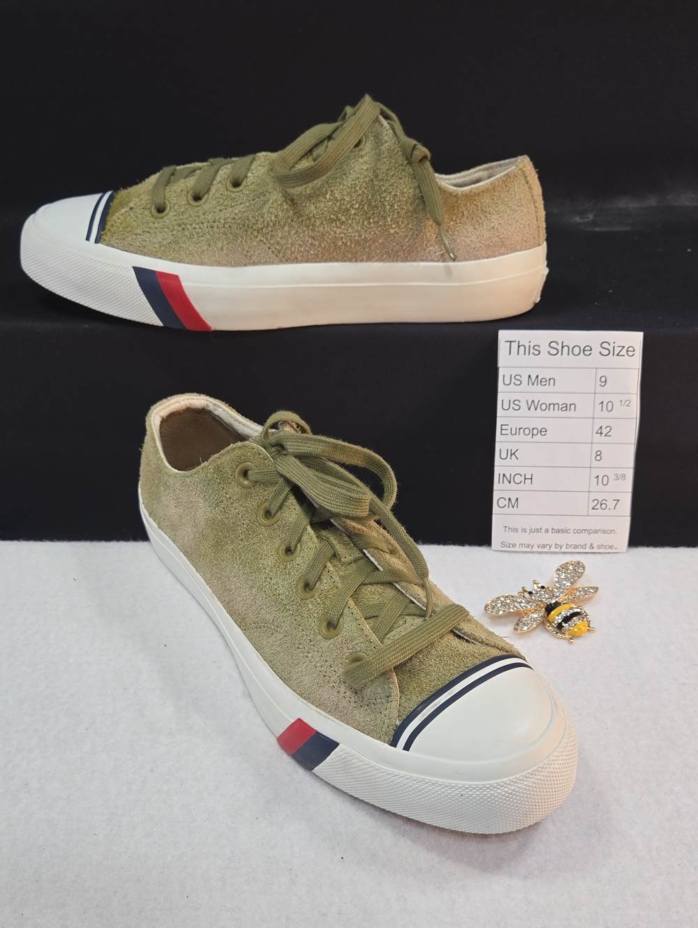 Pro-Keds Royal Lo Sneaker with long nap Olive/Khaki Suede